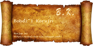 Bobál Korvin névjegykártya